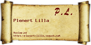 Plenert Lilla névjegykártya